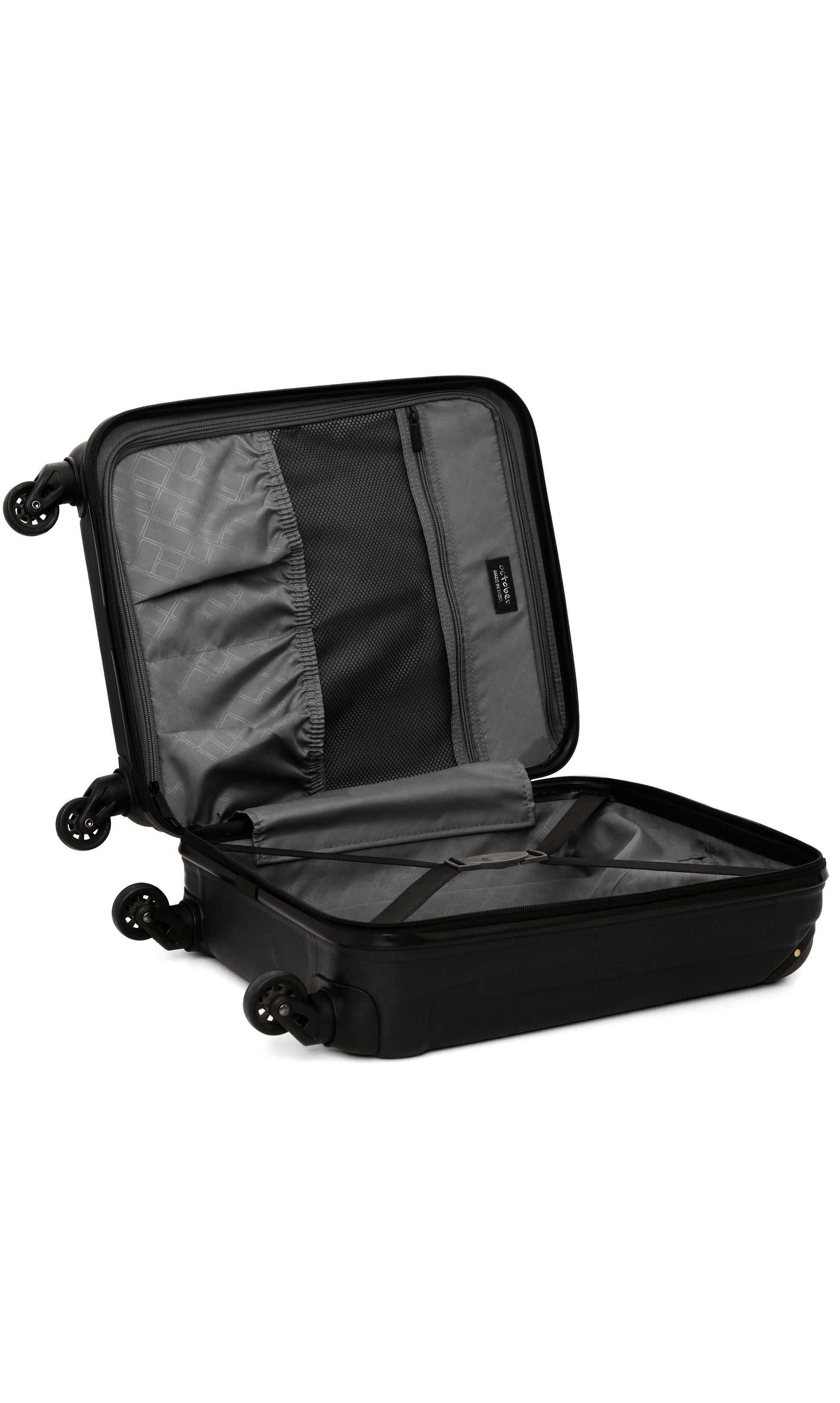 Dapper Wheels-Leather Trolley Bag Black - October Jaipur