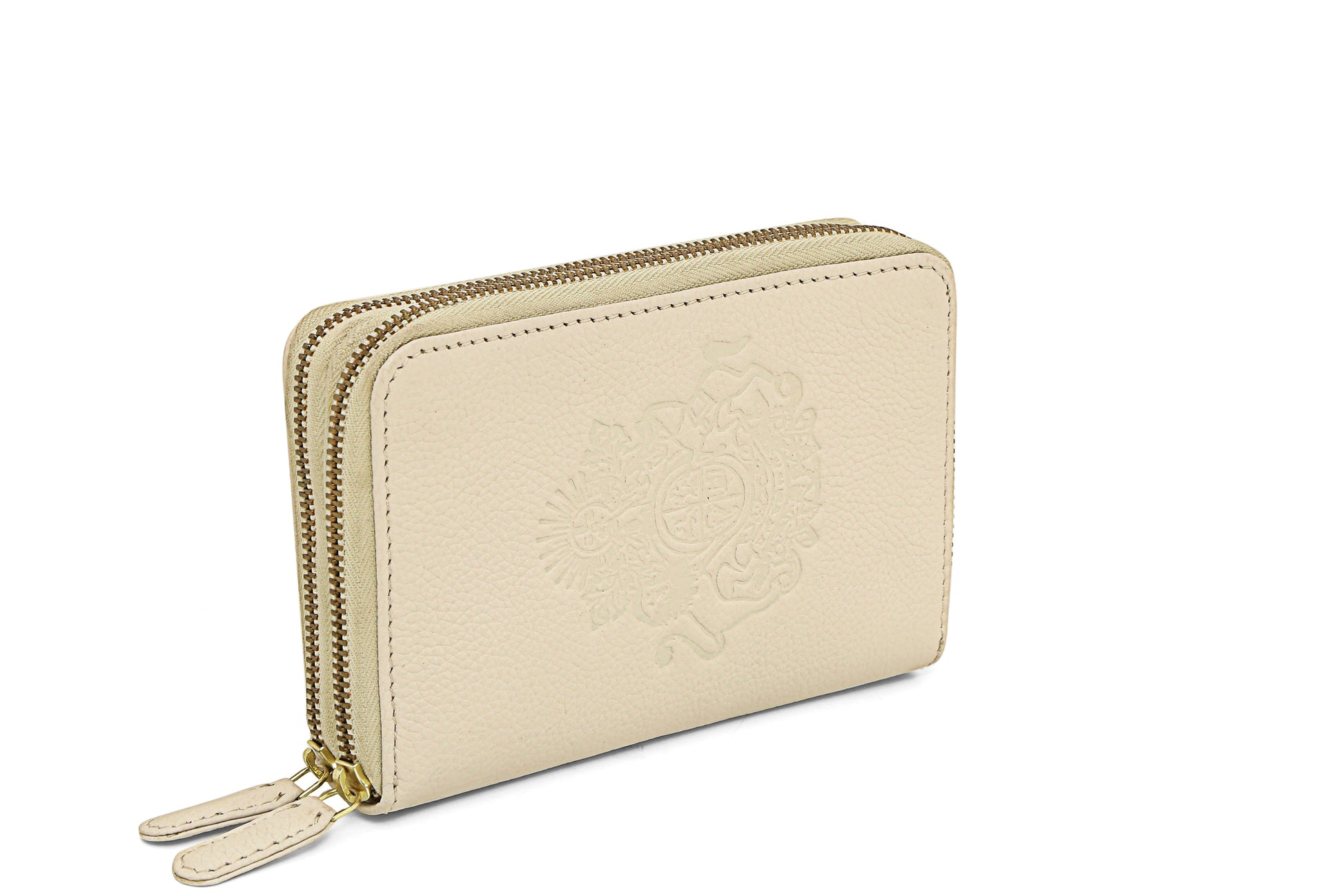 ROYAL CREST- DOUBLE ZIP MINI WALLET - October Jaipur