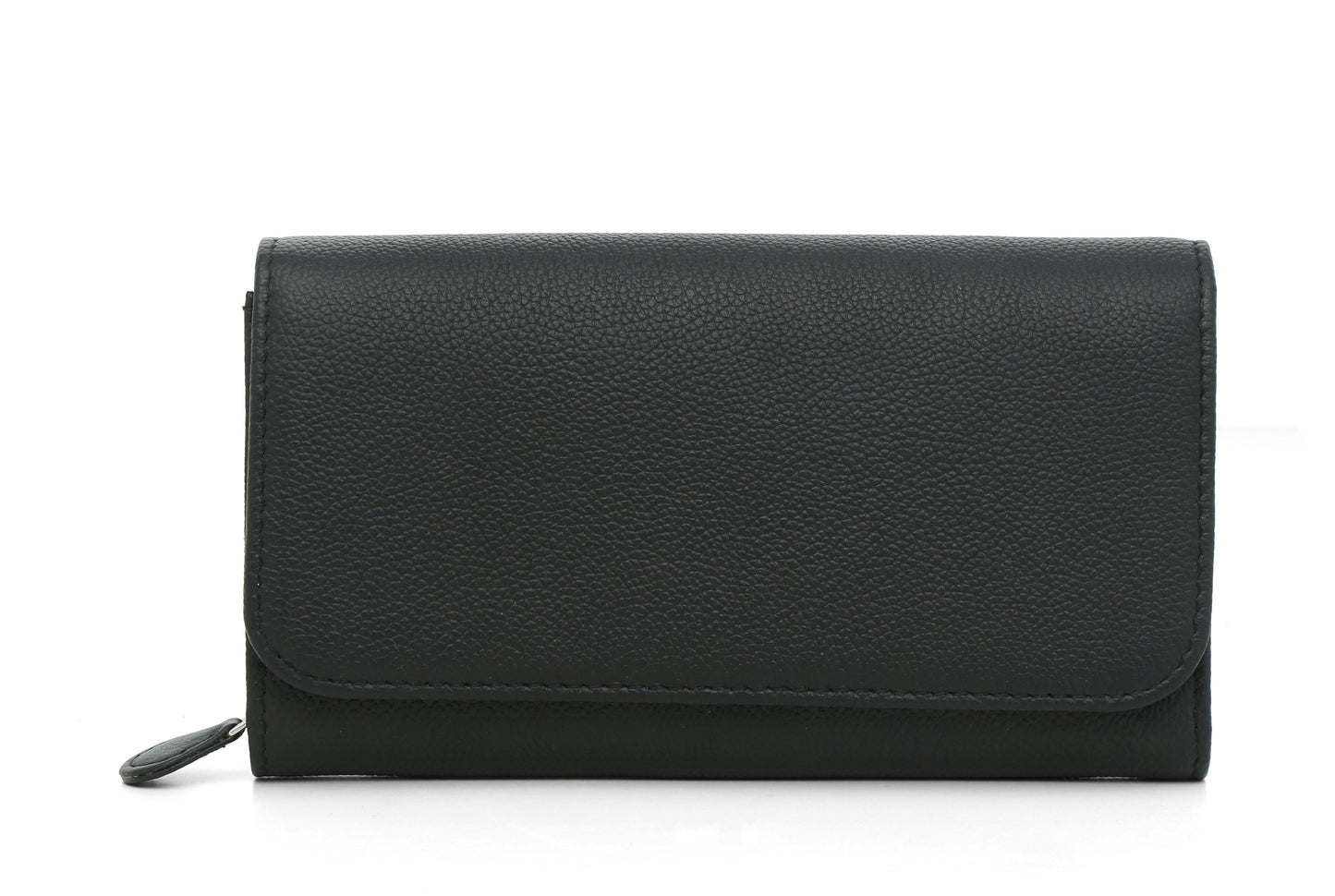 Bi Fold Leather Wallet - Black - October Jaipur