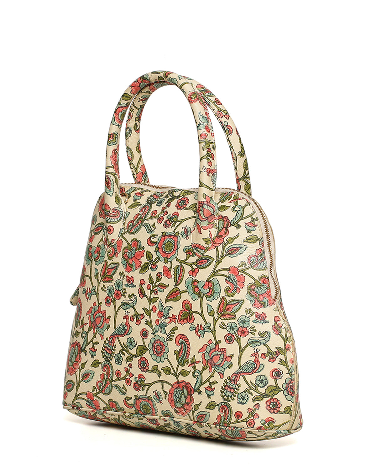 Leather Garden Tote- Cream - October Jaipur