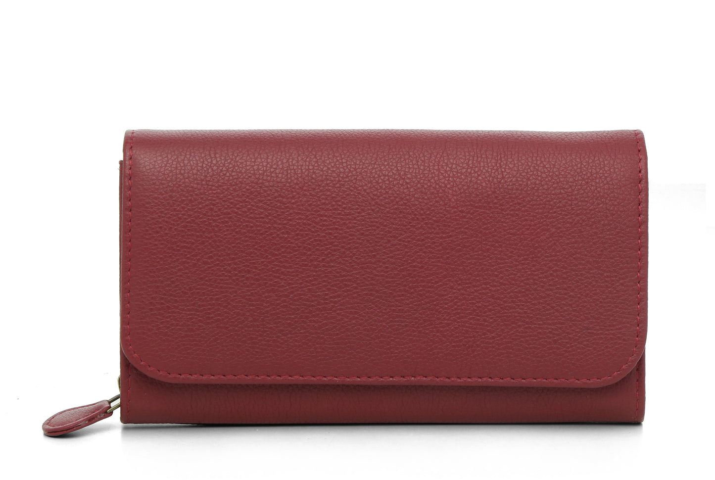 Bi Fold Leather Wallet - Maroon - October Jaipur