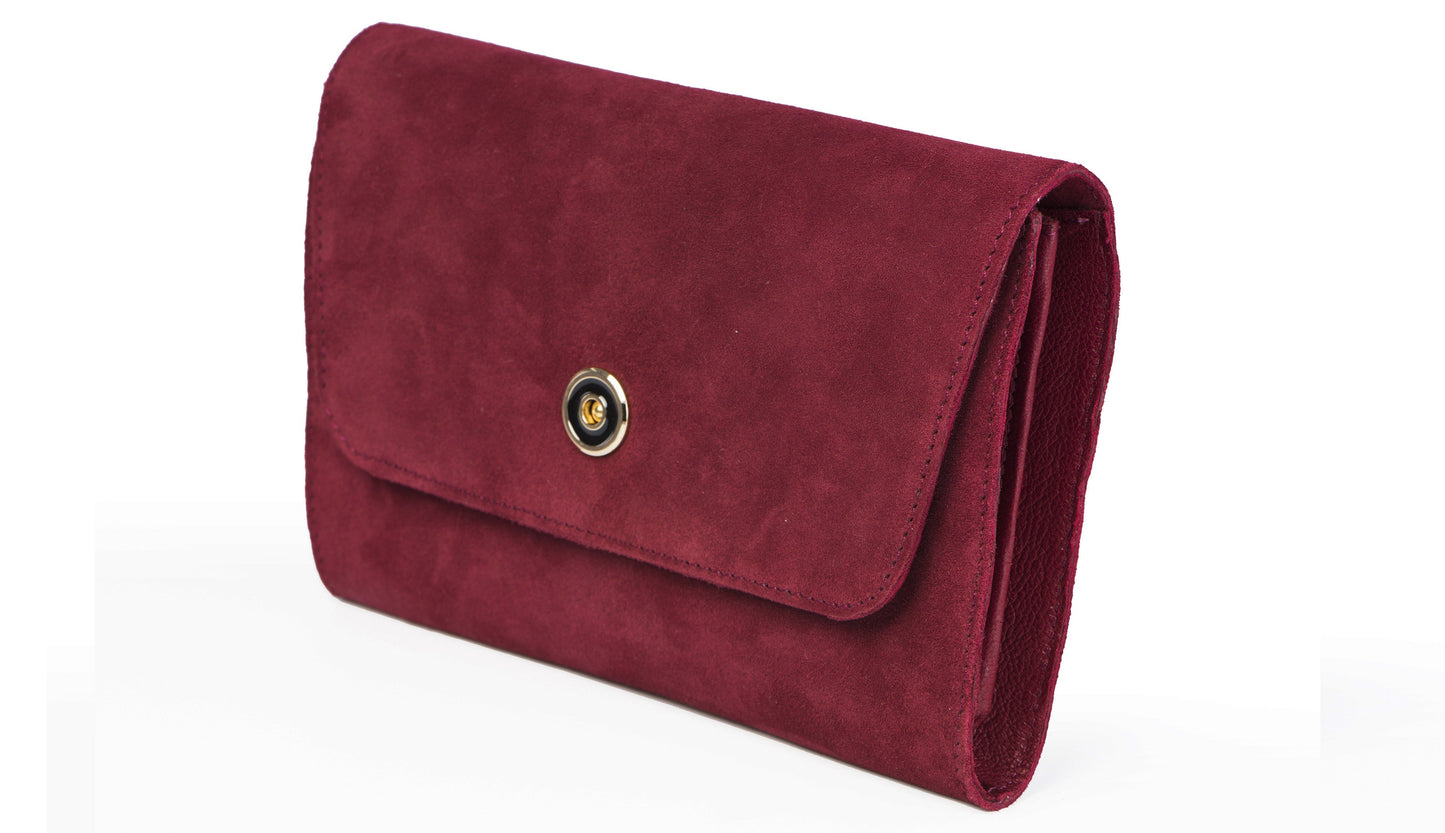 Suede Clutch- Maroon - October Jaipur