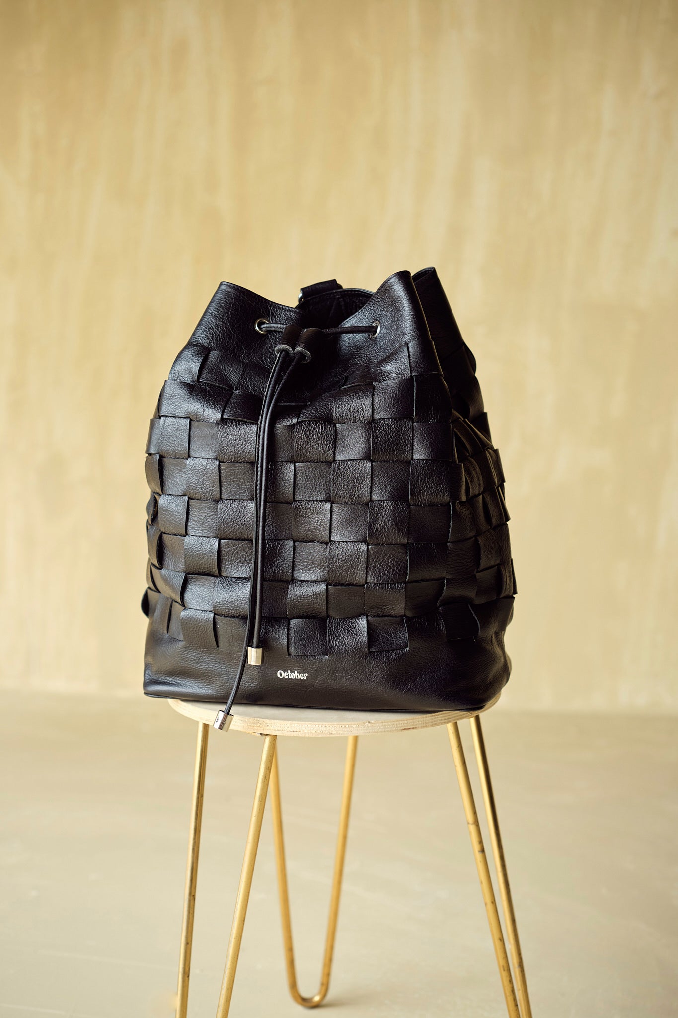 BOLDEN-WOVEN LEATHER BACKPACK