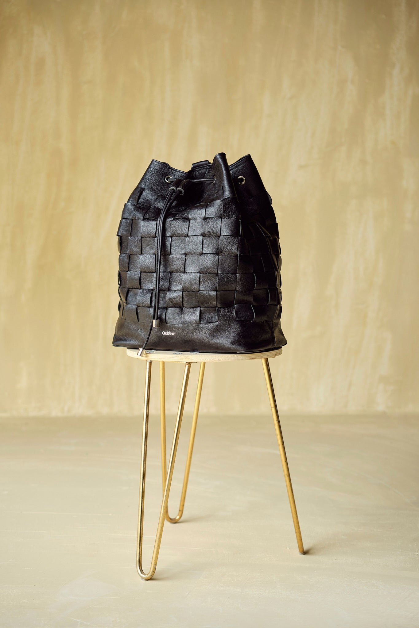 BOLDEN-WOVEN LEATHER BACKPACK