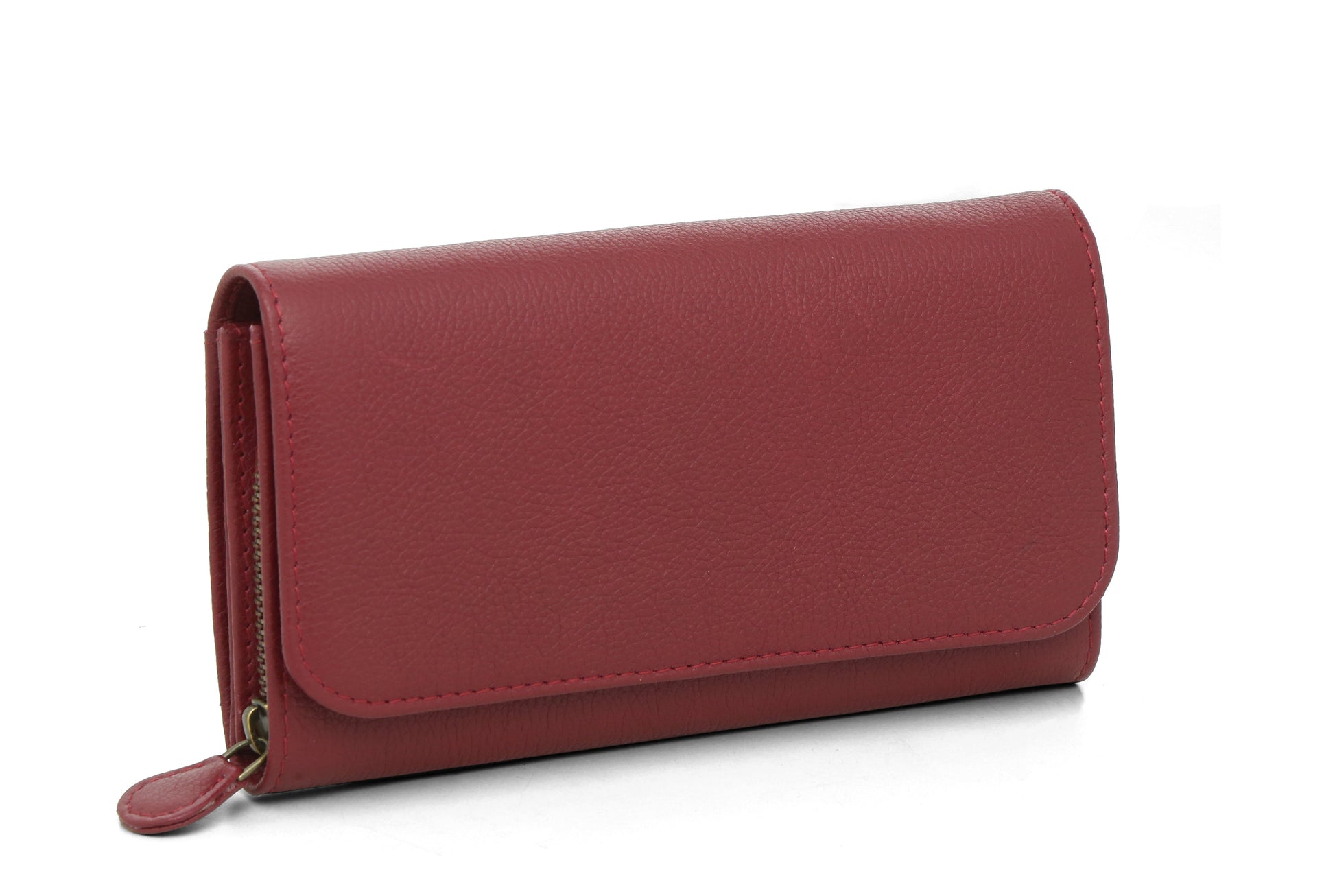 Bi Fold Leather Wallet - Maroon - October Jaipur