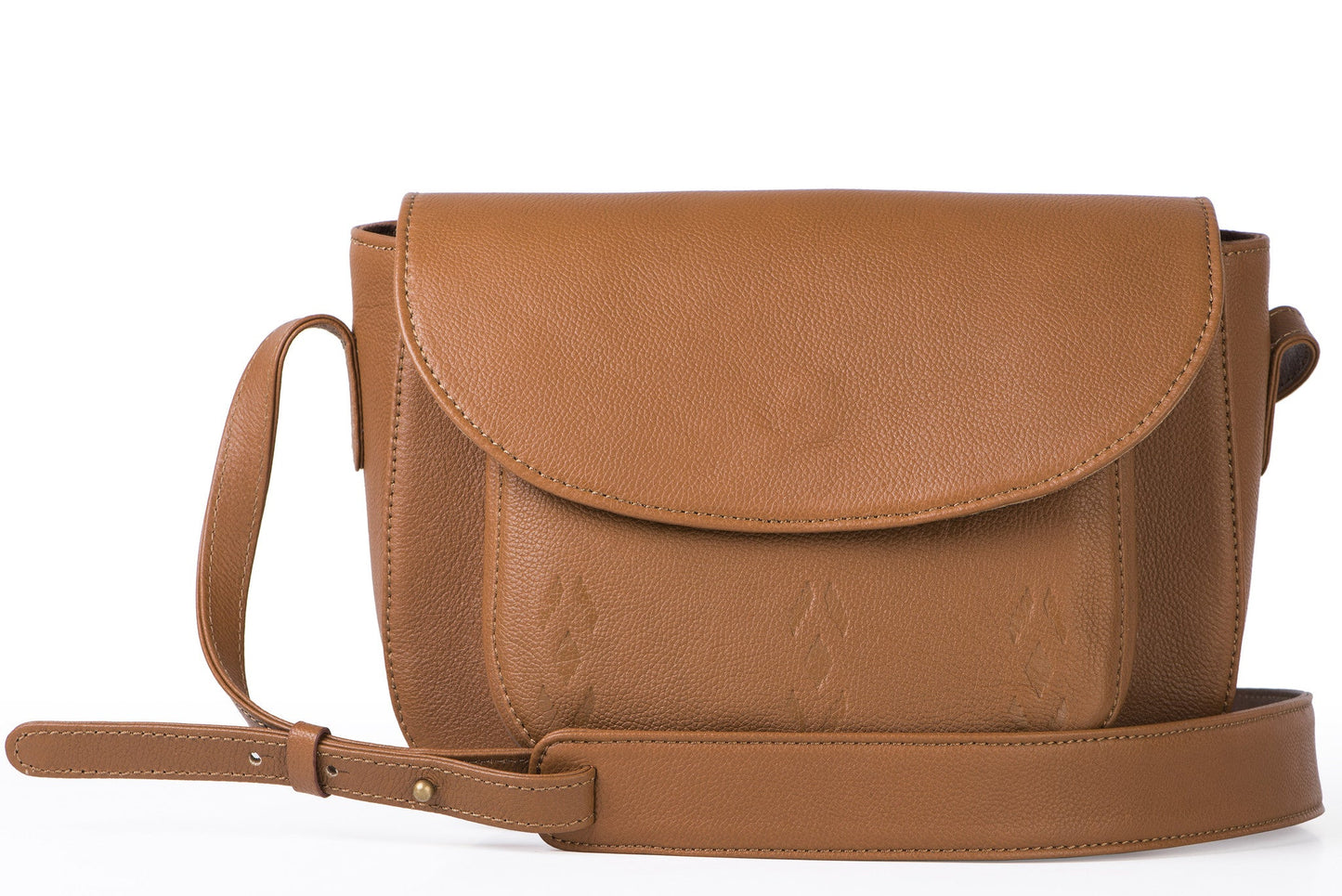 Tan Leather Satchel- Ikat Imprints - October Jaipur