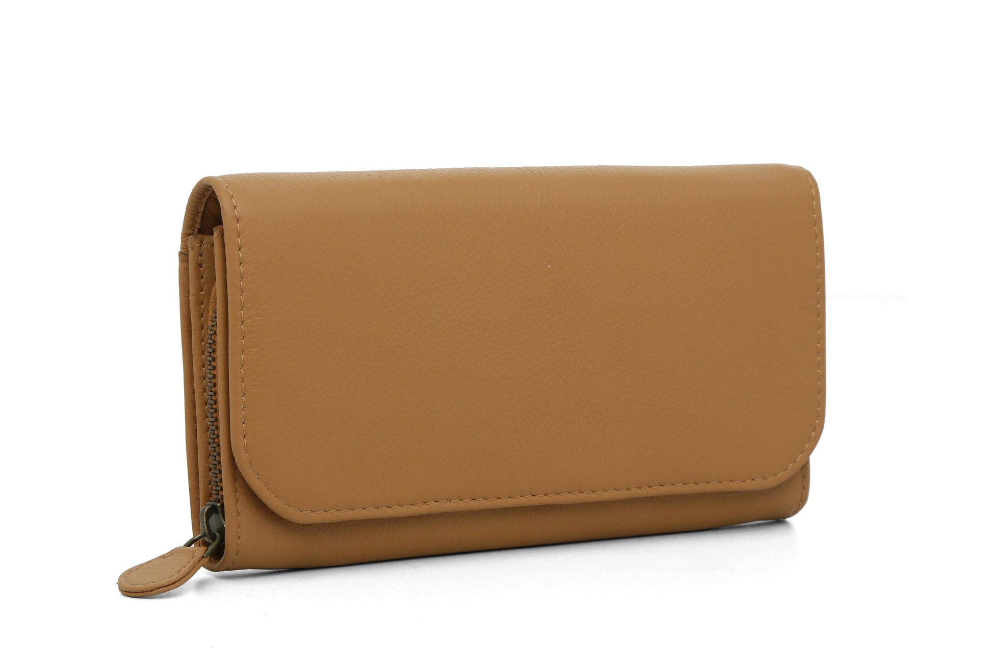 Bi Fold Leather Wallet - Camel - October Jaipur