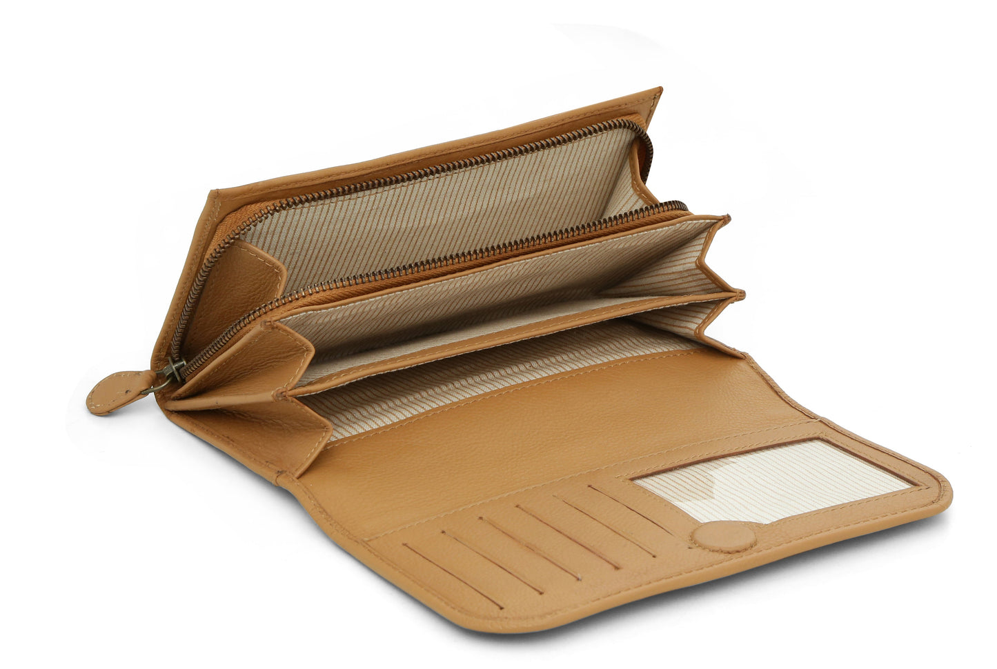 Bi Fold Leather Wallet - Camel - October Jaipur